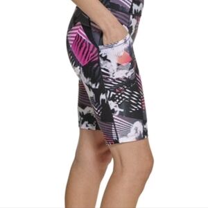 Calvin Klein Size X-Small Bike Shorts Performance High Waist w/ Pocket Geo NWT